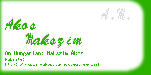 akos makszim business card