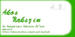 akos makszim business card